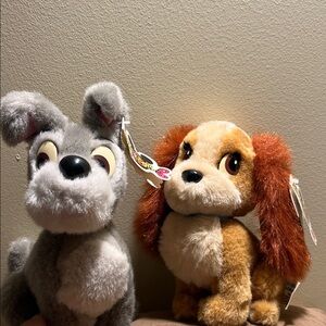 Vintage Disneyland Lady and The Tramp stuffed animals bought 1995 in park.